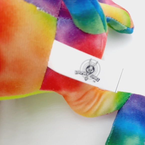 NWT 2016 Colorful Looney Tunes Tazmanian Devil Plush Tie Dye Rainbow Toy 8.5" - Picture 10 of 12